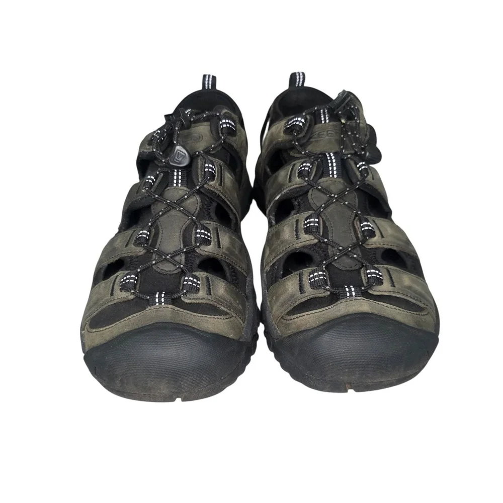 KEEN Targhee III Mens 9.5 Olive Green Waterproof Leather Hiking Sandals
